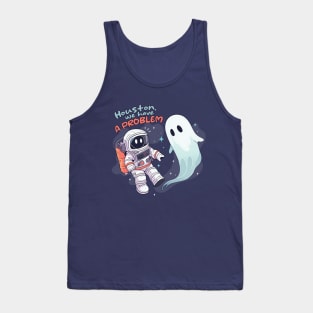 Spooky Encounter: Astronaut vs. Sheet Ghost Halloween in Space Tank Top